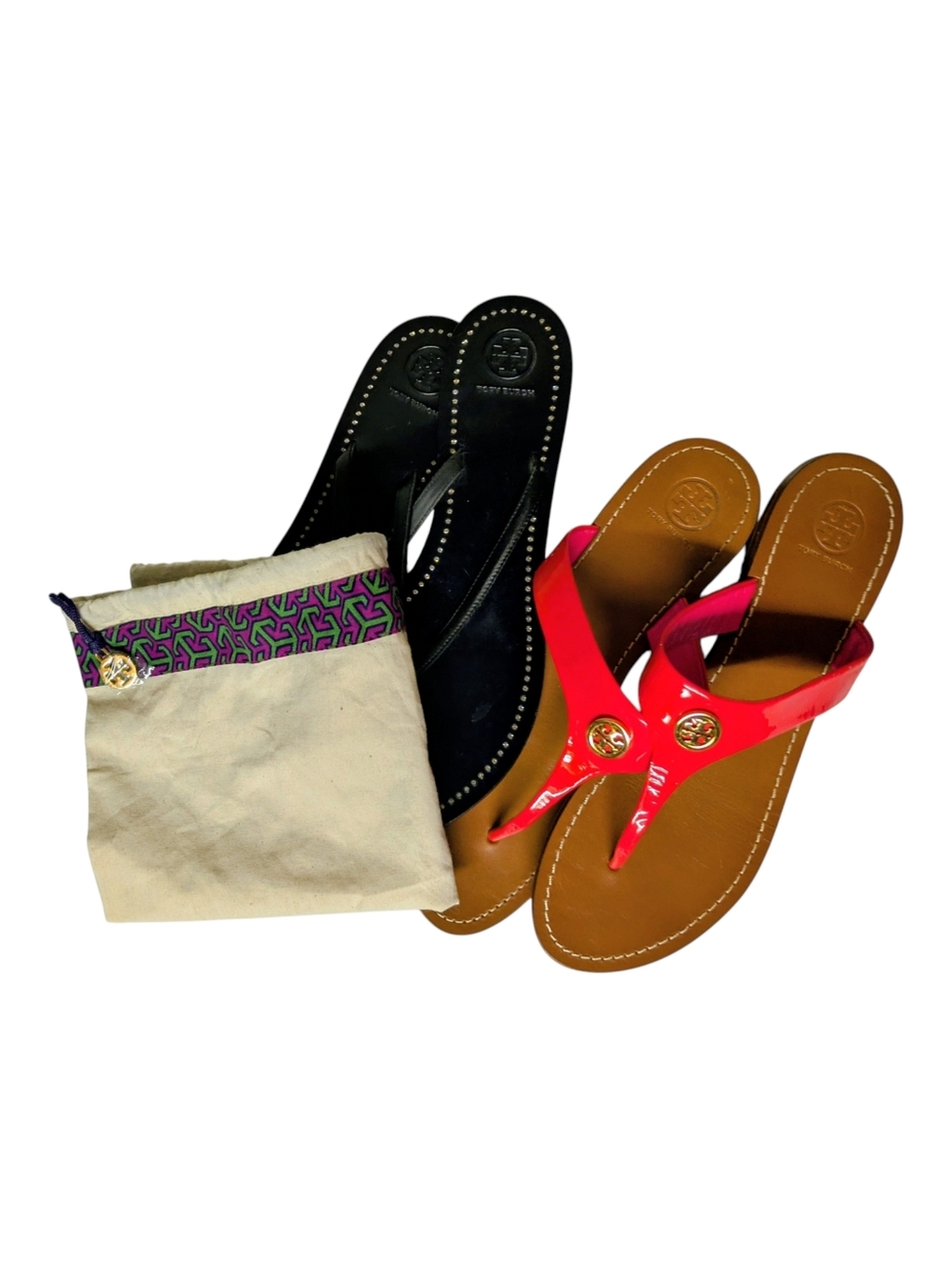 Tory Burch Sandals Shoes Patent Leather Shoe Bag Bundle - Picture 5 of 16